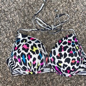 Pink- Small push up cheetah print top!